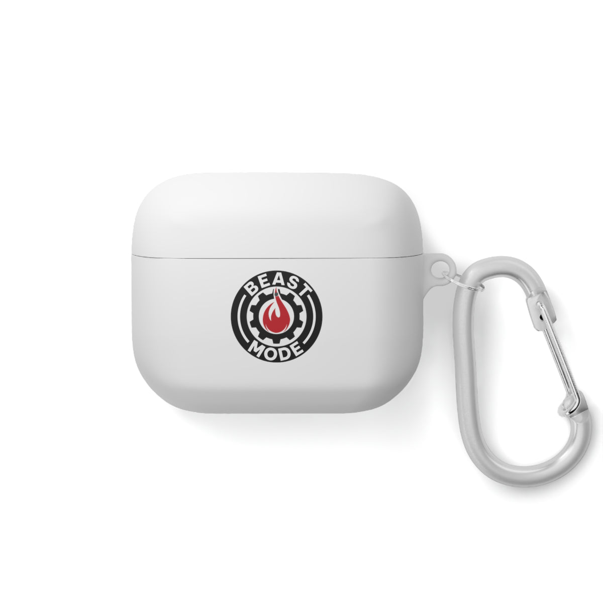 Beast Mode AirPods Case Cover – Black & Red Flame Gear – Personalized with Your Gym Barcode