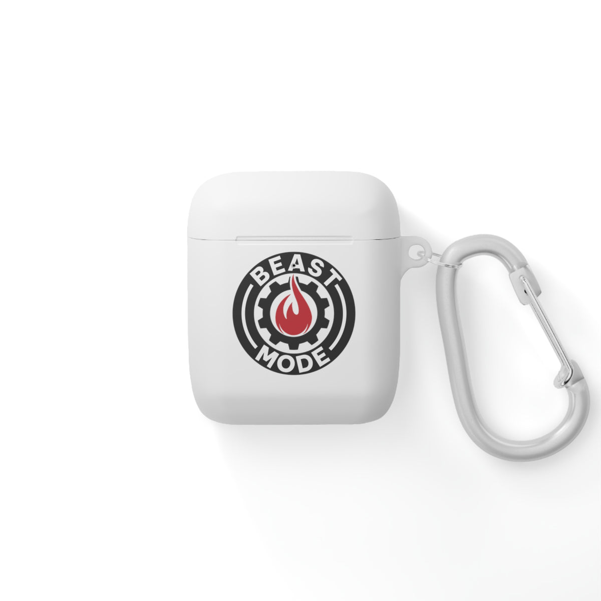 Beast Mode AirPods Case Cover – Black & Red Flame Gear – Personalized with Your Gym Barcode